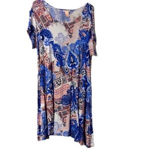 KLOZLYNE Colorful Paisley Print Tunic Dress SIZE Large